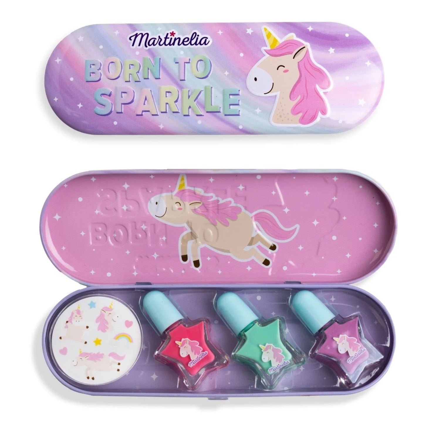Martinelia Little Unicorn Nail Polish & Stickers - Set de Pinta uñas Unicornios