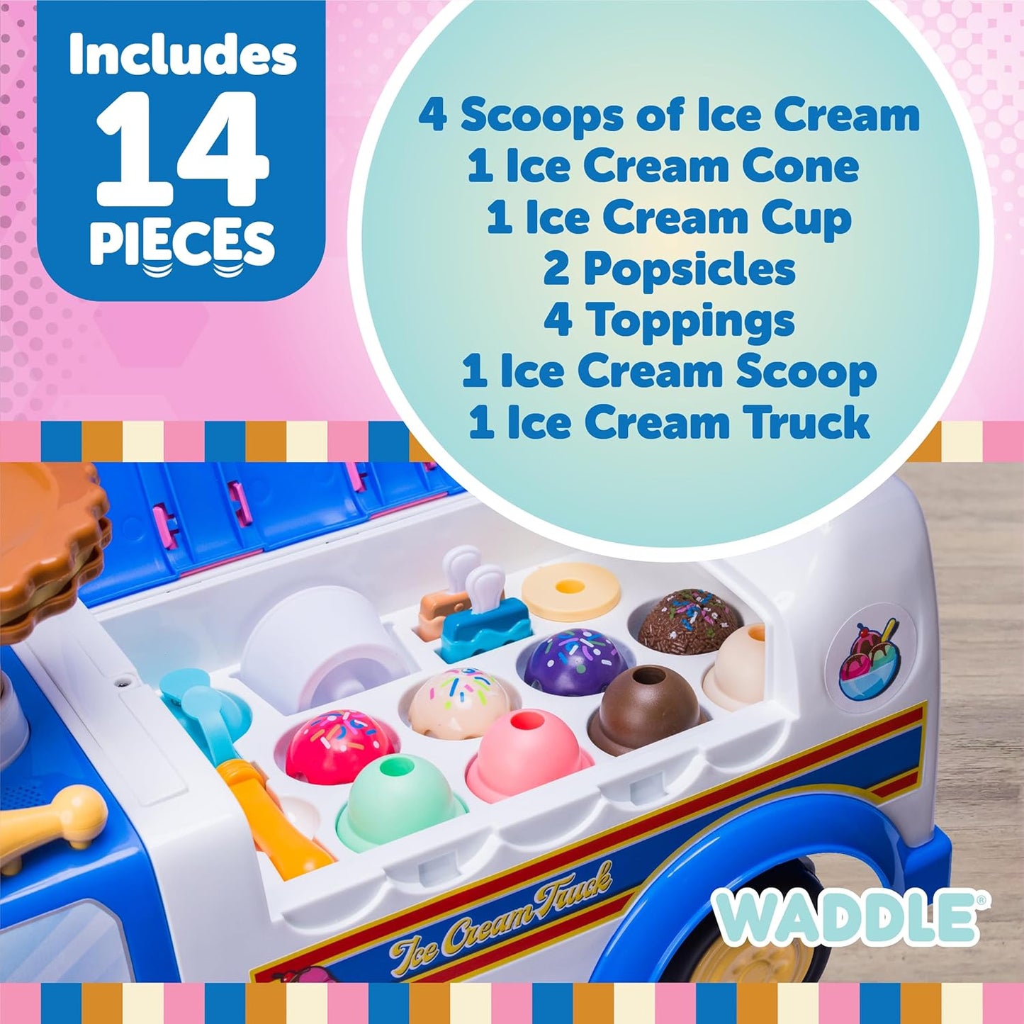 Carrito Interactivo para Sentarse y Empujar Camion de Helados - Ice Cream Truck Foot-to-Floor