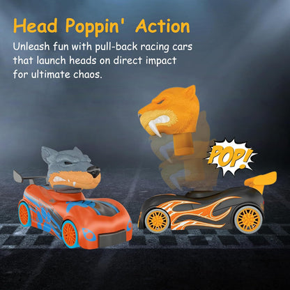 Kuckle Headz Shark Vs Dino - Set de 2 Carritos Chocones