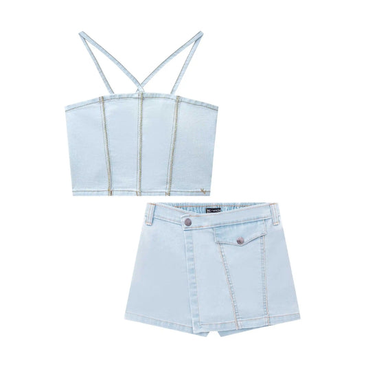 Conjunto de Top y Falda de Jean