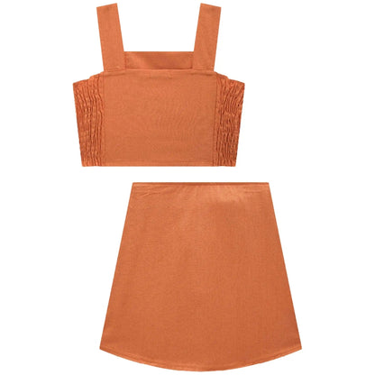 Conjunto de Top y Falda de Lino