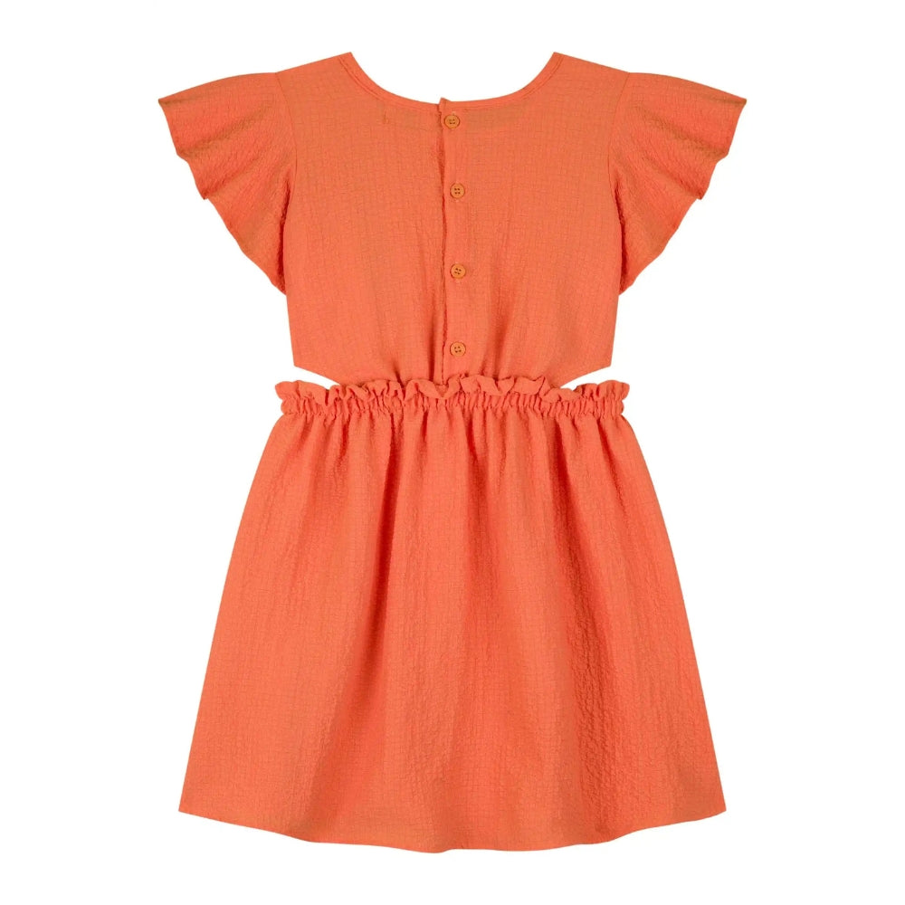 Vestido Naranja Manga Corta