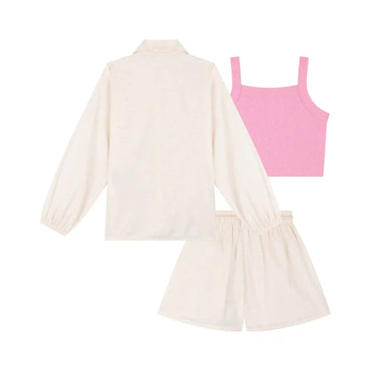 Conjunto Top sin Mangas Short y Camisa