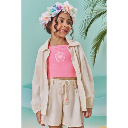 Conjunto Top sin Mangas Short y Camisa