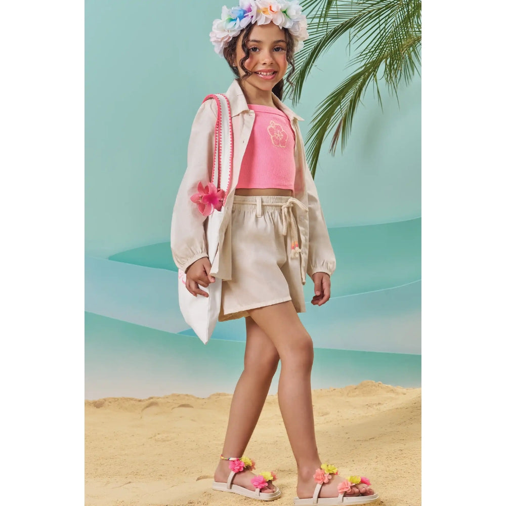 Conjunto Top sin Mangas Short y Camisa