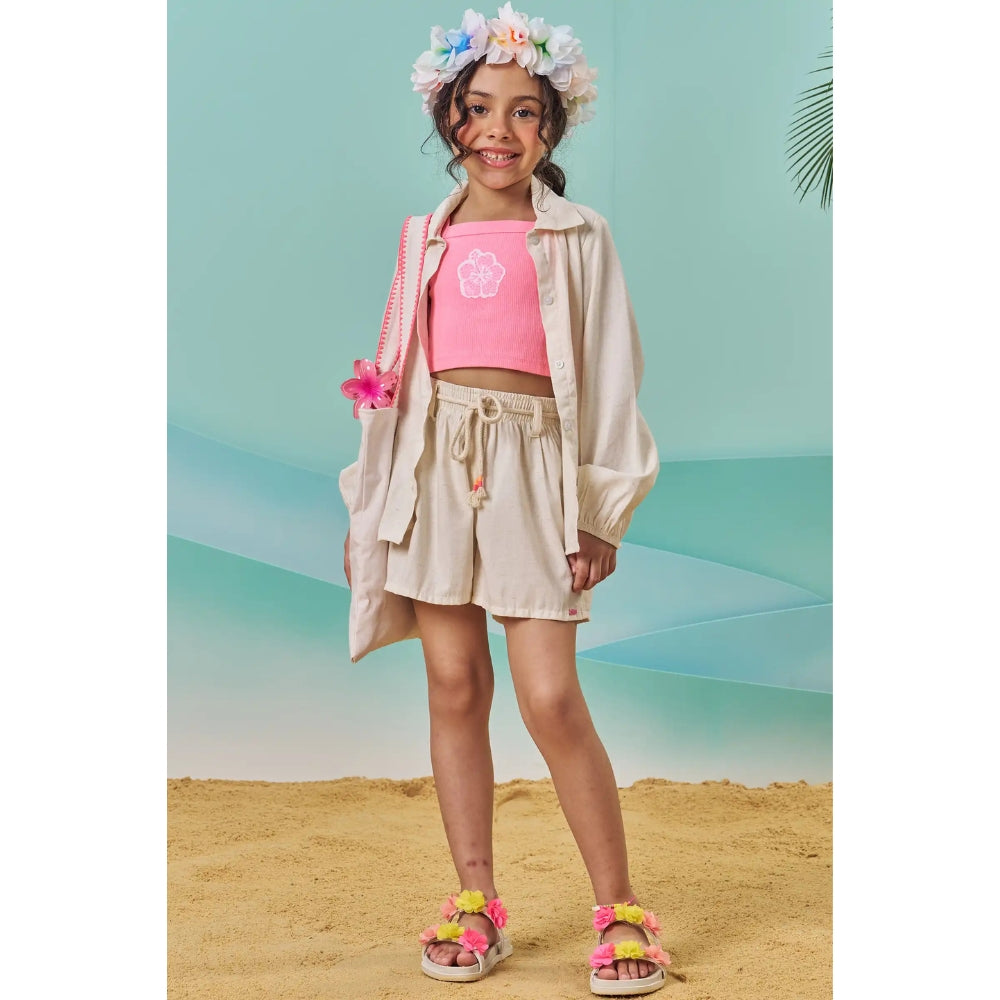 Conjunto Top sin Mangas Short y Camisa