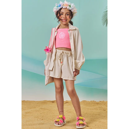 Conjunto Top sin Mangas Short y Camisa