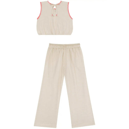 Conjunto de Blusa sin Mangas y Pantalon Largo