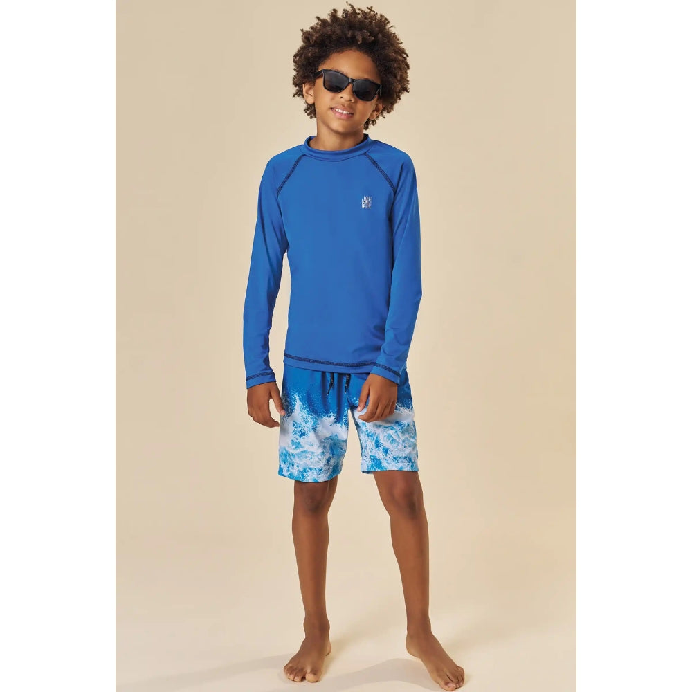 Rashguard Manga Larga Azul y Vestido de Baño Oceano