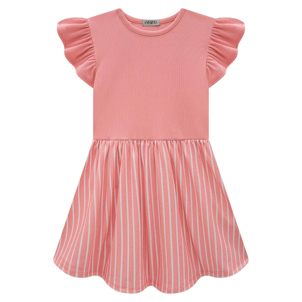 Vestido Manga Corta con Chaleco de Jean