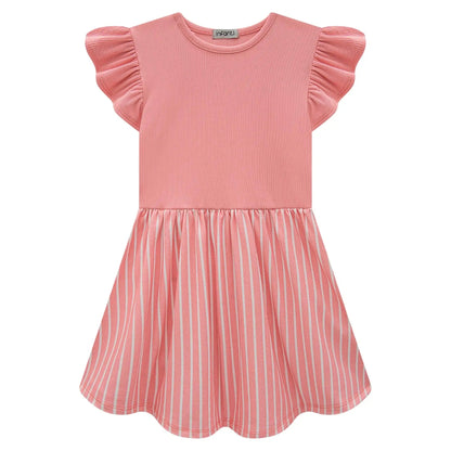 Vestido Manga Corta con Chaleco de Jean