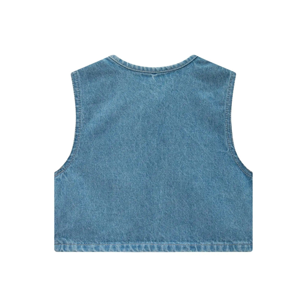 Vestido Manga Corta con Chaleco de Jean