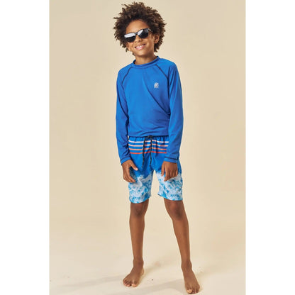 Rashguard Manga Larga Azul y Vestido de Baño Oceano