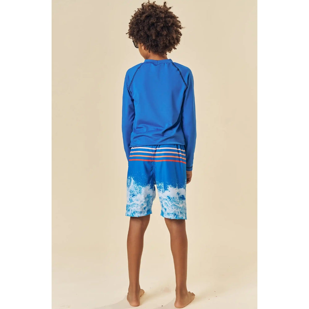 Rashguard Manga Larga Azul y Vestido de Baño Oceano