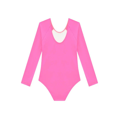 Vestido de Baño 1 Pieza Manga Larga UV 50+ - Rosado Colorblock
