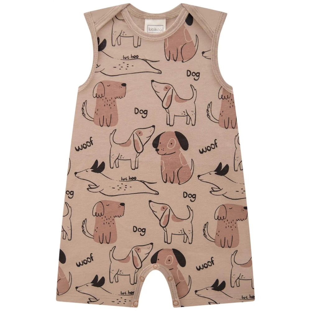 Enterizo sin Mangas y Babero de Perritos