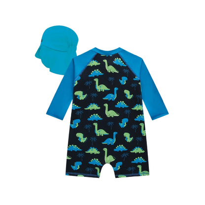 Vestido de Baño Manga Larga Una Pieza con Sombrero