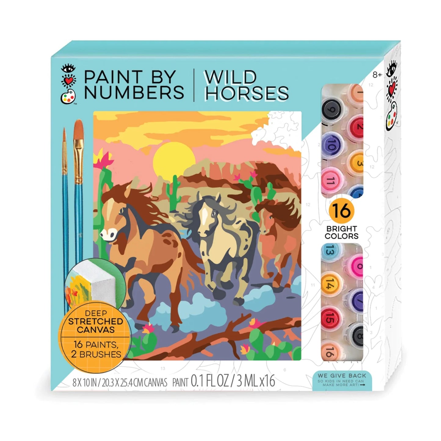 iHeartArt Paint by Numbers Wild Horses - Pinta Por Números Caballos