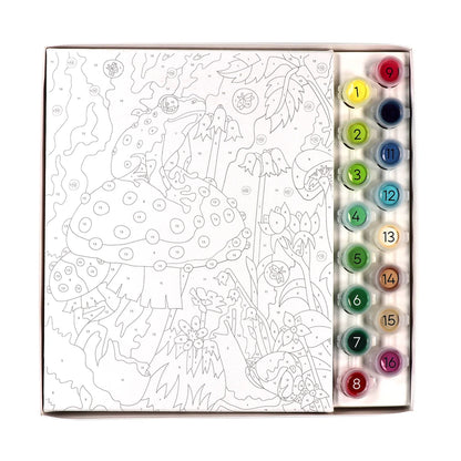 iHeartArt Paint By Numbers Frog & Mushroom - Pinta por Números Rana y Hongos