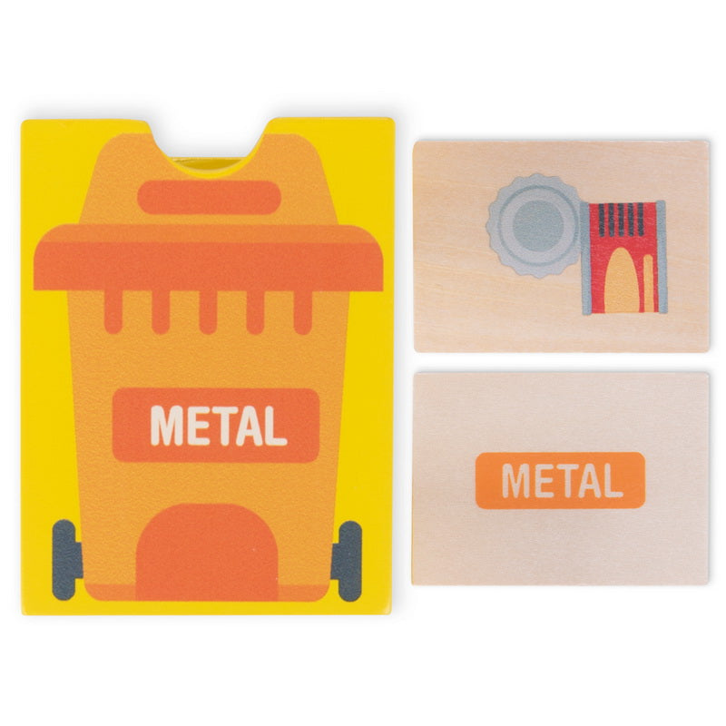 Reduce y Reclicla Set de Carros de Madera - Reduce and Reuse Recycling Center Playset