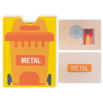 Reduce y Reclicla Set de Carros de Madera - Reduce and Reuse Recycling Center Playset