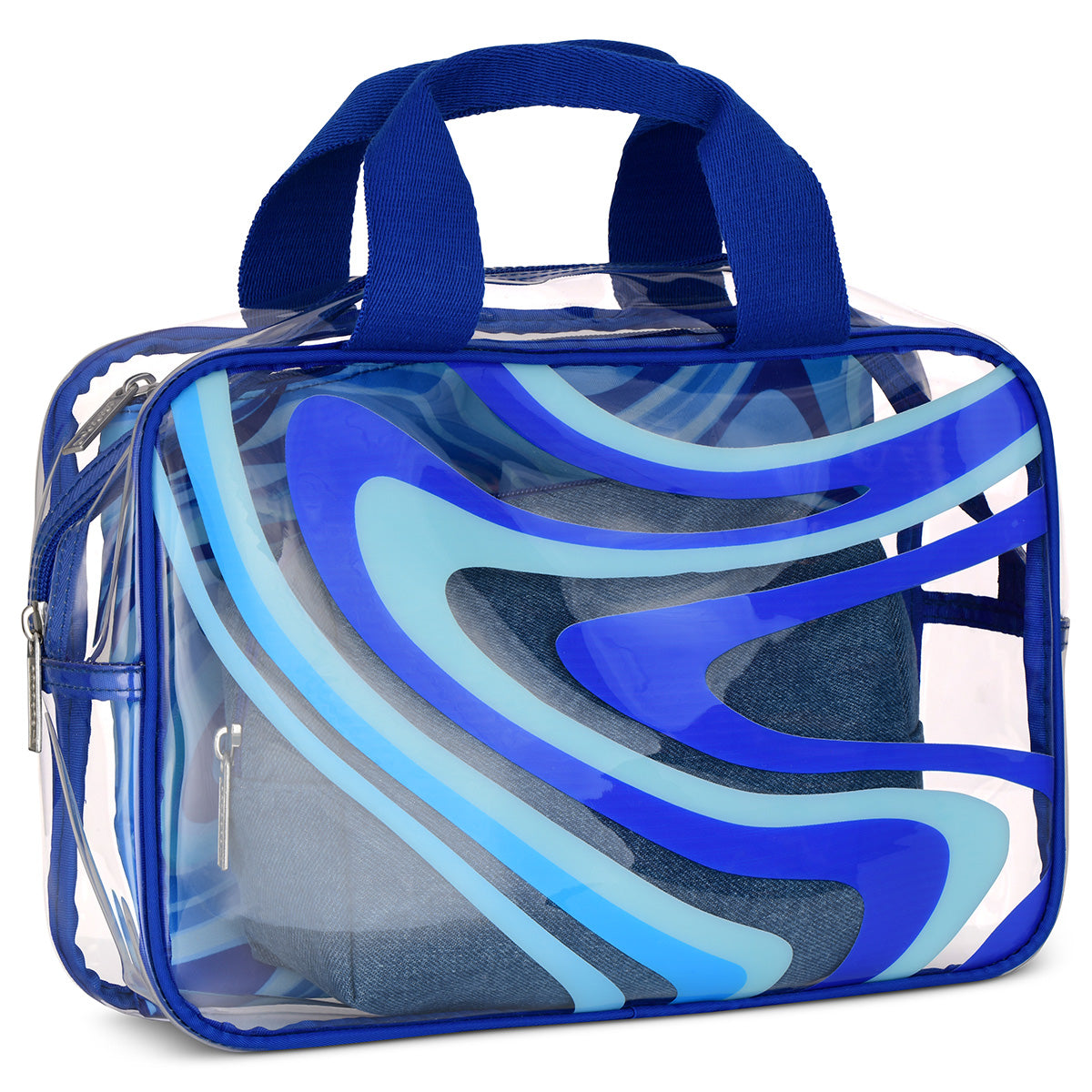 Set de 3 Cosmetiqueras Color Swirl Azul