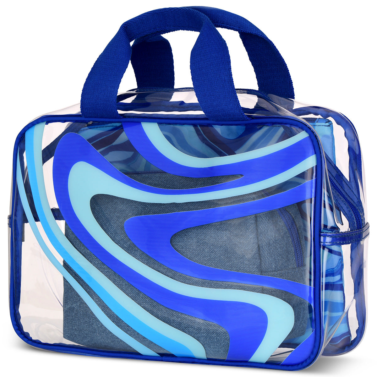 Set de 3 Cosmetiqueras Color Swirl Azul