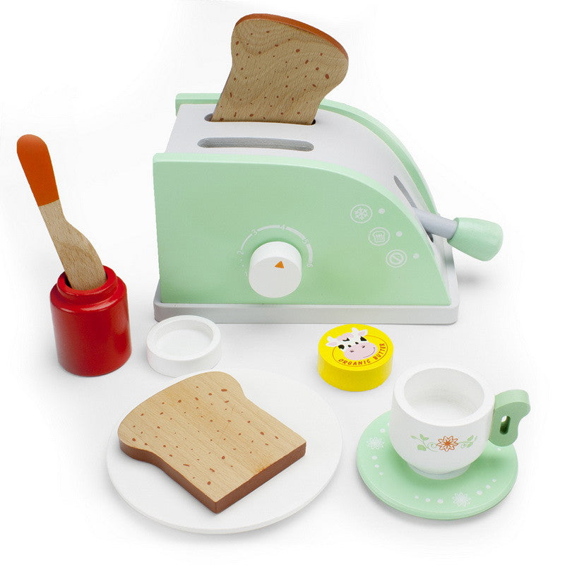 Pop-Up Toaster - Set de Tostadora de Madera con Utensilios
