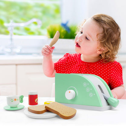 Pop-Up Toaster - Set de Tostadora de Madera con Utensilios