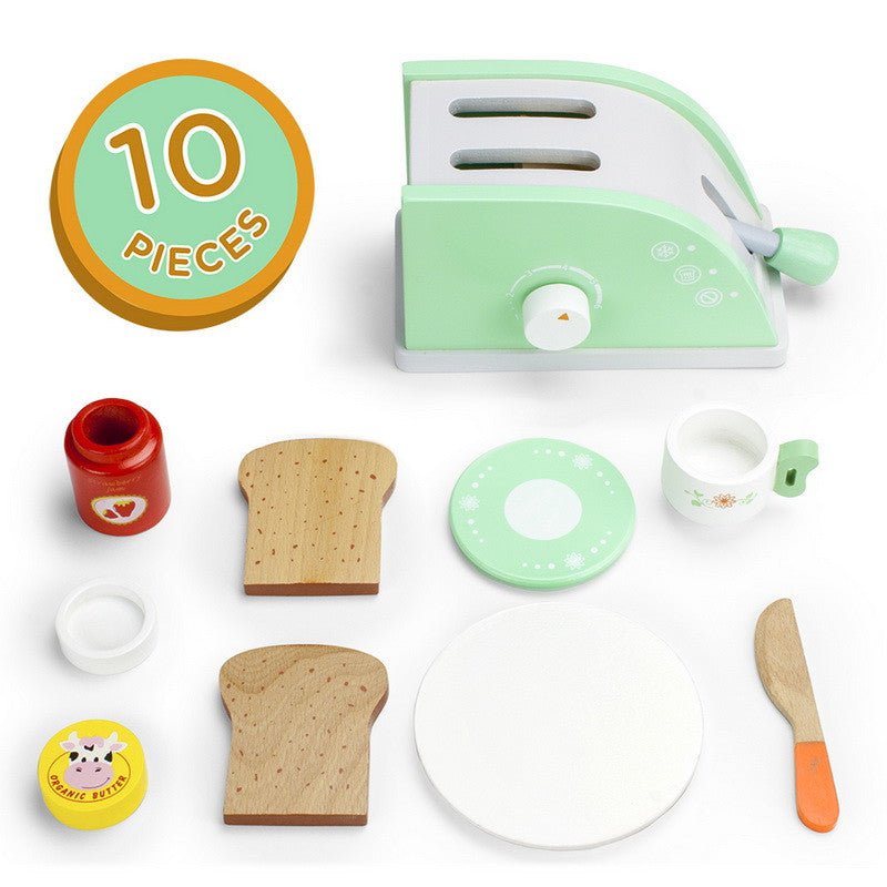 Pop-Up Toaster - Set de Tostadora de Madera con Utensilios