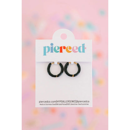 Argollas de Oro - Negra 8mm (Cubiertas 18K)