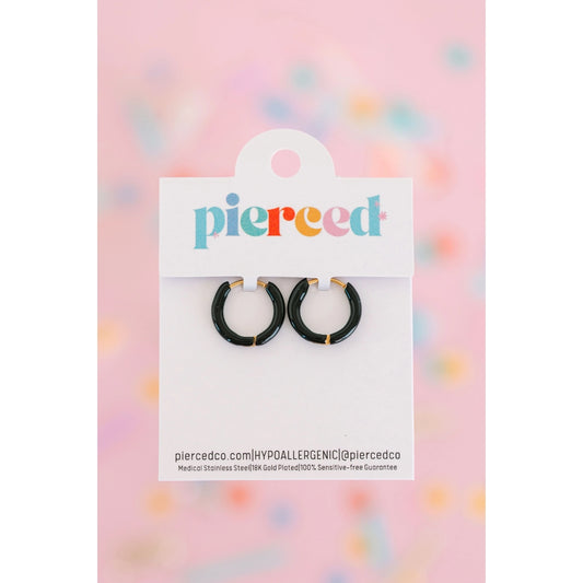 Argollas de Oro - Negra 8mm (Cubiertas 18K)