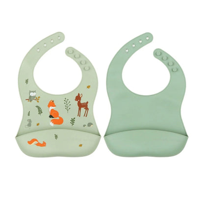 Silicone Bib Set of 2 - Set de 2 Baberos de Silicona