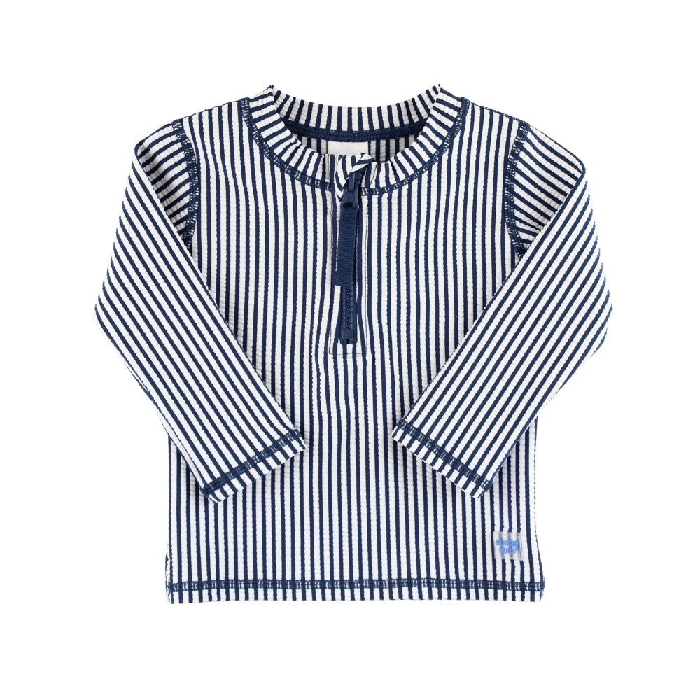 Rashguard Manga Larga de Niño Azul Marino con Rayas