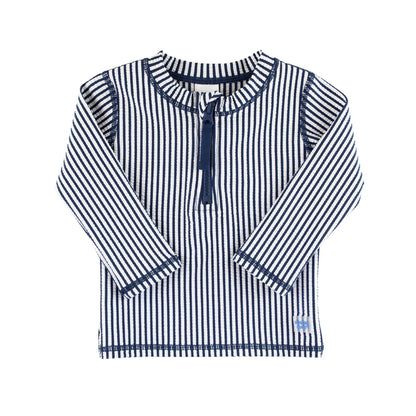 Rashguard Manga Larga de Niño Azul Marino con Rayas
