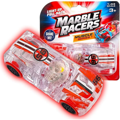 Marble Racer - Carritos Corredores de Canicas - Rojo/Negro