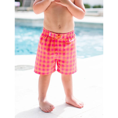 Vestido de Baño de Niño Cuadritos Naranja / Sunset Sorbet Gingham