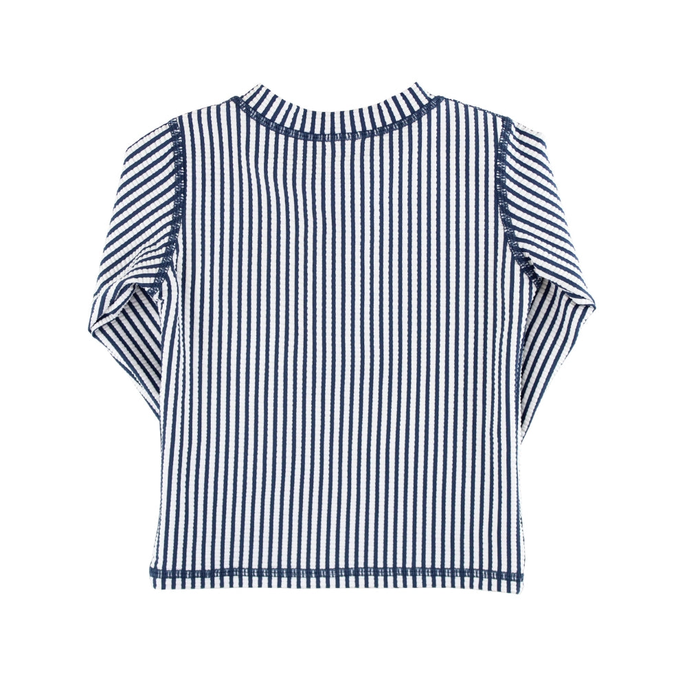 Rashguard Manga Larga de Niño Azul Marino con Rayas