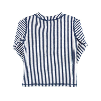 Rashguard Manga Larga de Niño Azul Marino con Rayas