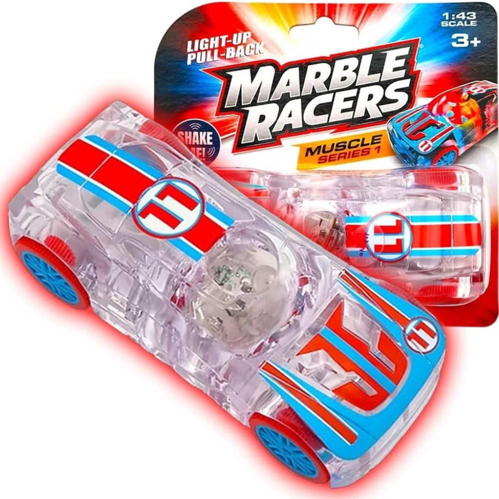 Marble Racer - Carritos Corredores de Canicas - Rojo/Azul