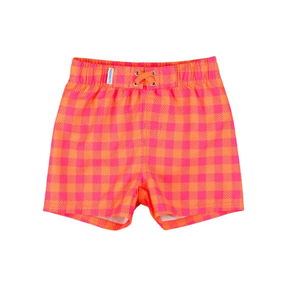 Vestido de Baño de Niño Cuadritos Naranja / Sunset Sorbet Gingham
