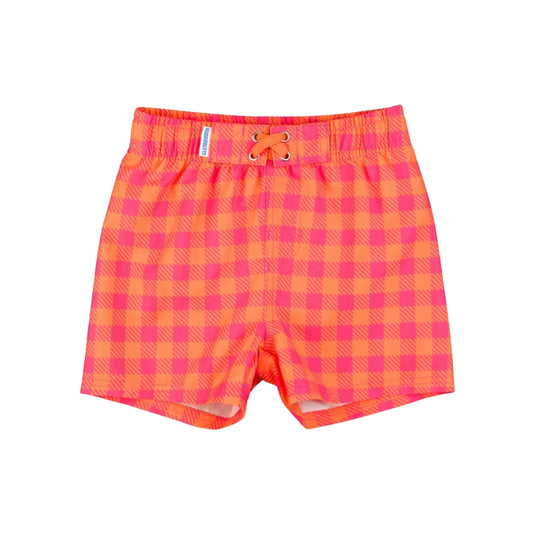 Vestido de Baño de Niño Cuadritos Naranja / Sunset Sorbet Gingham