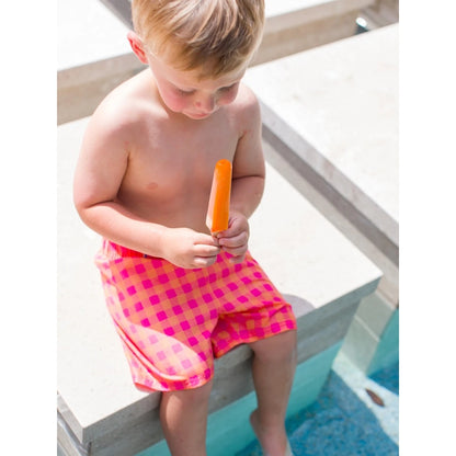 Vestido de Baño de Niño Cuadritos Naranja / Sunset Sorbet Gingham