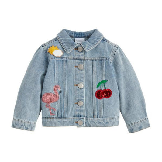 Jacket de Jean con Parches con Glitter
