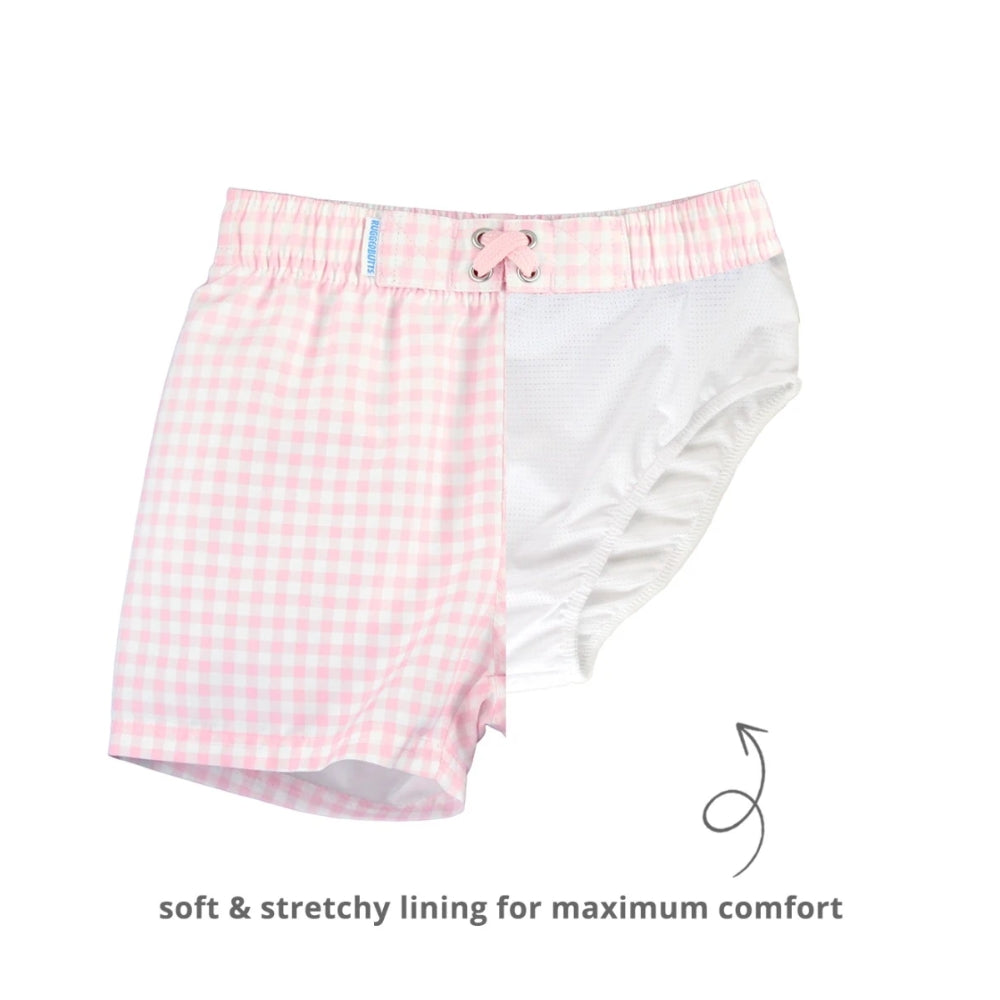 Vestido de Baño de Niño Rosado Gingham