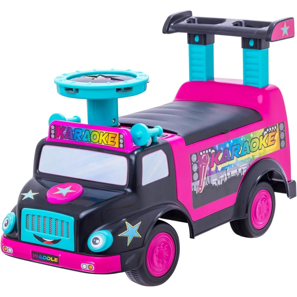 Carrito Interactivo con Instrumentos para Sentarse y Empujar - Waddle Karaoke Party Bus