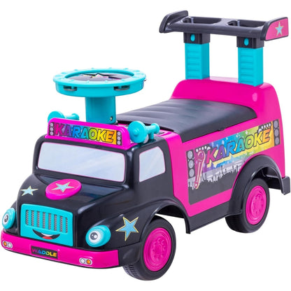 Carrito Interactivo con Instrumentos para Sentarse y Empujar - Waddle Karaoke Party Bus