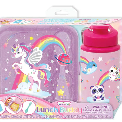 Set para Lonchera Unicornio Brilla en la Oscuridad - 15.22 Fl Oz / 450 ml