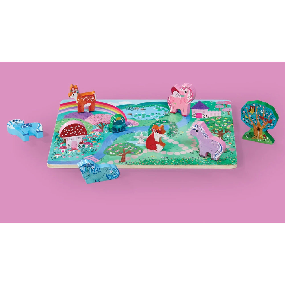 16-Piece Wood Puzzle - Unicorn Garden