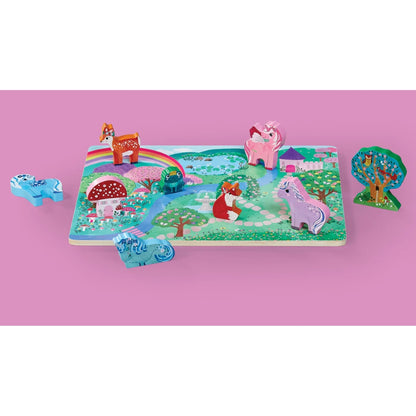 16-Piece Wood Puzzle - Unicorn Garden